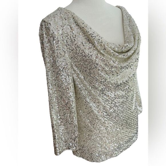 Alex Evenings Womens Sequined
Cowlneck Blouse, size M - Picture 7 of 8